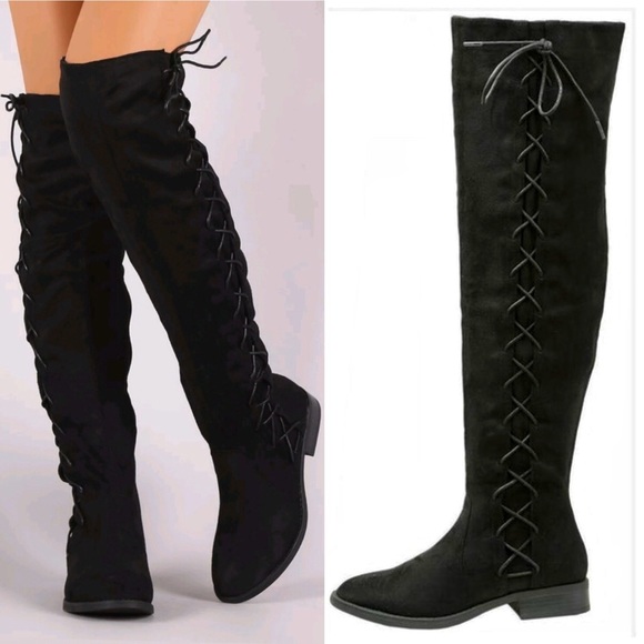 ‼️LAST SIZE 10‼️Black suede over the knee boots - Picture 5 of 5